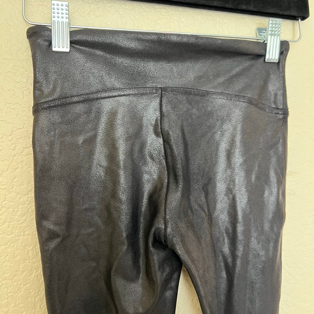 Spanx Faux Leather Leggings Black High Rise Shaping Slimming XS Women Pants - Picture 11 of 15